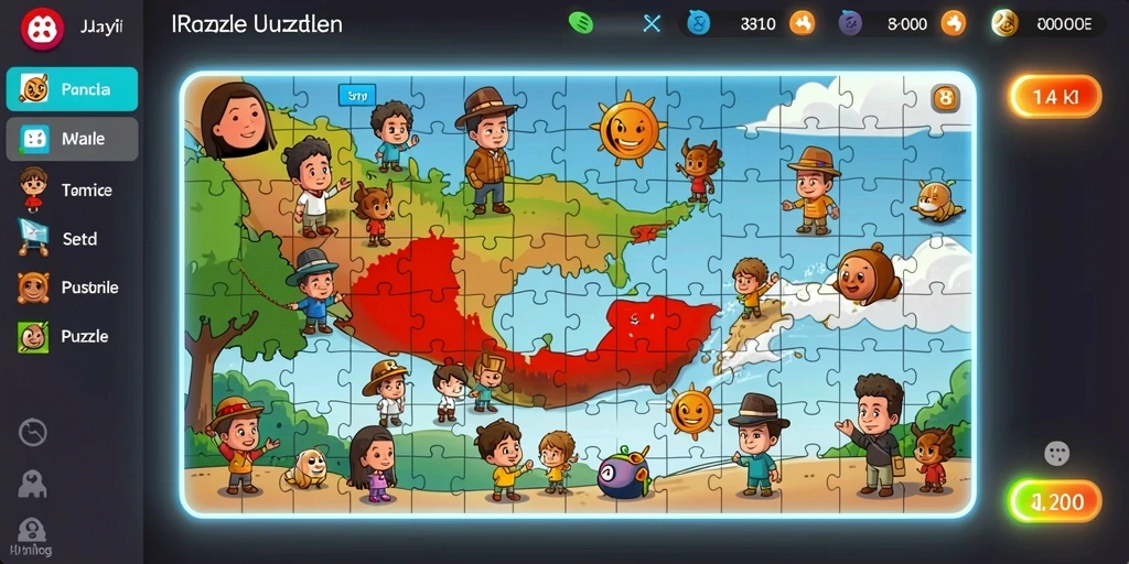 Screenshot menunjukkan tampilan level yang menantang.